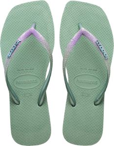 HAVAIANAS ΣΑΓΙΟΝΑΡΑ HAVAIANAS SLIM SQUARE GLITTER ΠΡΑΣΙΝΗ