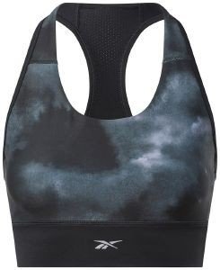 REEBOK ΜΠΟΥΣΤΑΚΙ REEBOK RUNNING ALLOVER PRINT BRA ΜΑΥΡΟ