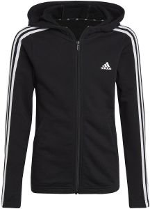 ADIDAS PERFORMANCE ΖΑΚΕΤΑ ADIDAS PERFORMANCE ESSENTIALS 3-STRIPES FULL-ZIP HOODIE ΜΑΥΡΗ