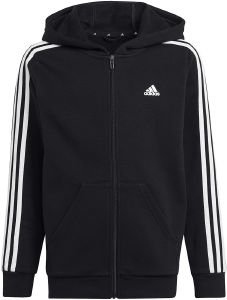 ADIDAS PERFORMANCE ΖΑΚΕΤΑ ADIDAS PERFORMANCE ESSENTIALS 3-STRIPES FLEECE FZ HOODIE ΜΑΥΡΗ