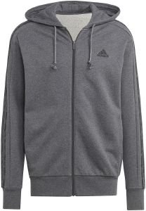  ADIDAS PERFORMANCE ESSENTIALS FRENCH TERRY 3-STRIPES FULL-ZIP HOODIE  