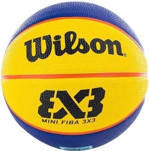 WILSON ΜΠΑΛΑ WILSON FIBA 3X3 MINI RUBBER BASKETBALL ΜΠΛΕ/ΚΙΤΡΙΝΗ (1)
