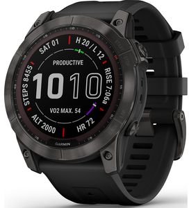 GARMIN ΡΟΛΟΪ GARMIN FENIX 7X SAPPHIRE SOLAR TITANIUM CARBON GRAY DLC WITH BLACK