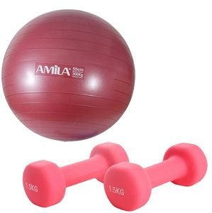 ΒΑΡΑΚΙΑ (ΖΕΥΓΟΣ) PEGASUS NEOPRENE ΡΟΖ (2 X 1.5 KG) & ΜΠΑΛΑ ΓΥΜΝΑΣΤΙΚΗΣ AMILA 48441 ΚΟΚΚΙΝΗ (65 CM) ΒΑΡΑΚΙΑ (ΖΕΥΓΟΣ) PEGASUS NEOPRENE ΡΟΖ (2 X 1.5 KG) & ΜΠΑΛΑ ΓΥΜΝΑΣΤΙΚΗΣ AMILA 48441 ΚΟΚΚΙΝΗ (65 CM)