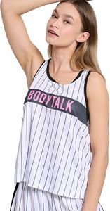 BODYTALK ΑΜΑΝΙΚΗ ΜΠΛΟΥΖΑ BODYTALK BASEBALL CROP TOP ΛΕΥΚΗ