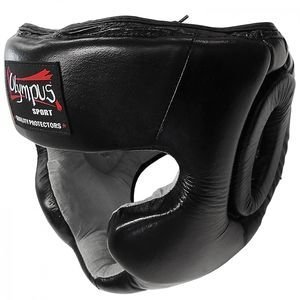 OLYMPUS SPORT ΚΑΣΚΑ ΠΡΟΣΤΑΣΙΑΣ OLYMPUS SPORT TRAINING LEATHER CHIN - CHEEKBONES ΜΑΥΡΗ