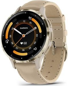  GARMIN VENU 3S SOFT GOLD WITH FRENCH GRAY LEATHER
