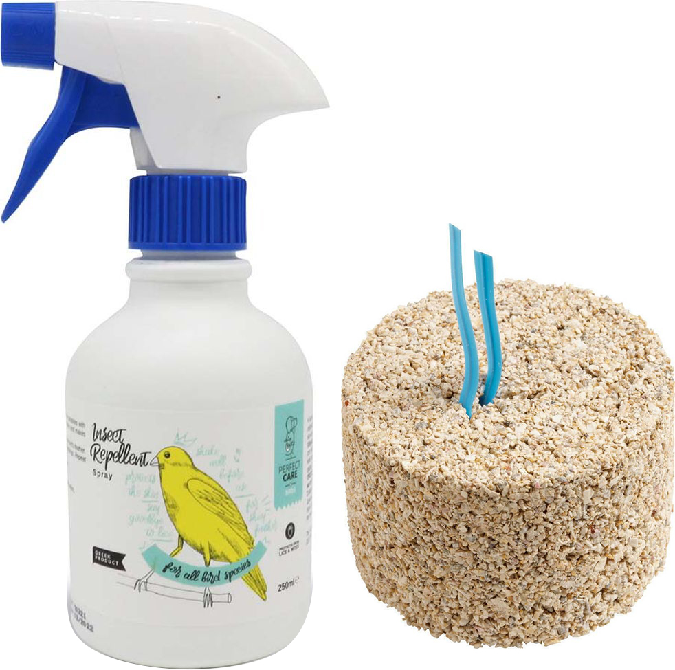 OEM ΣΕΤ ΑΝΤΙΠΑΡΑΣΙΤΙΚΟ SPRAY ΠΤΗΝΩΝ PERFECT CARE 250ML - ΠΕΤΡΑ ΑΣΒΕΣΤΙΟΥ ORLUX MINERAL BLOC (70GR)
