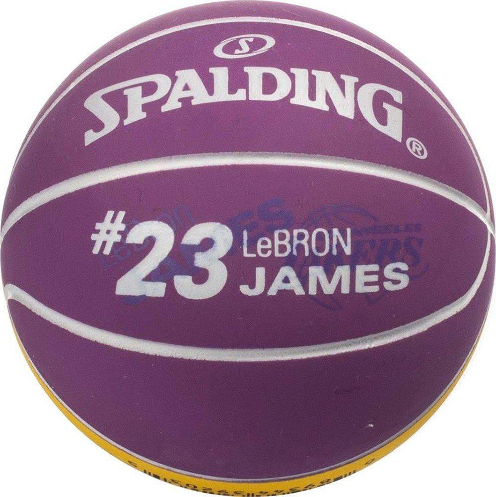 SPALDING ΜΠΑΛΑΚΙ SPALDING NBA HIGH-BOUNCE SPALDEEN BALL L. JAMES ΜΩΒ/ΚΙΤΡΙΝΟ