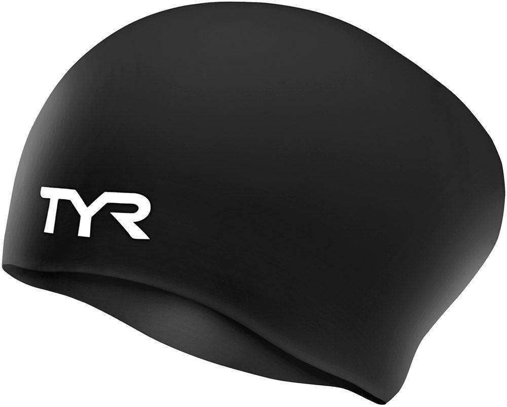 TYR ΣΚΟΥΦΑΚΙ TYR LONG HAIR WRINKLE-FREE SILICONE ADULT SWIM CAP ΜΑΥΡΟ