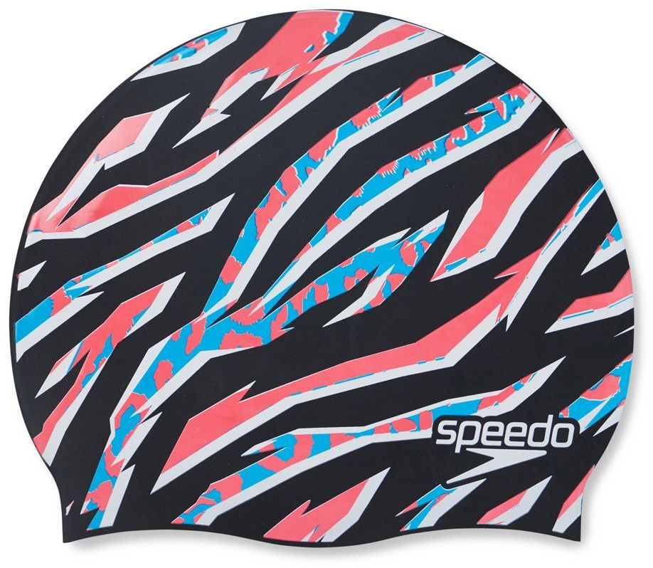 SPEEDO ΣΚΟΥΦΑΚΙ SPEEDO JUNIOR PRINTED SILICONE ΜΑΥΡΟ/ΚΟΚΚΙΝΟ