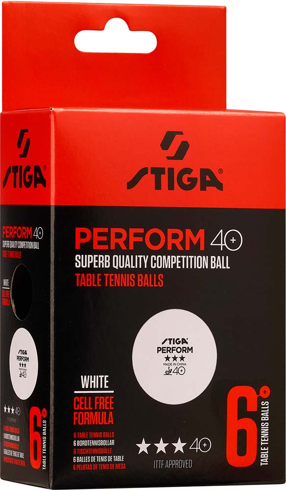 STIGA ΜΠΑΛΑΚΙΑ STIGA PERFORM ABS 3-STAR 6-PACK ΛΕΥΚΑ