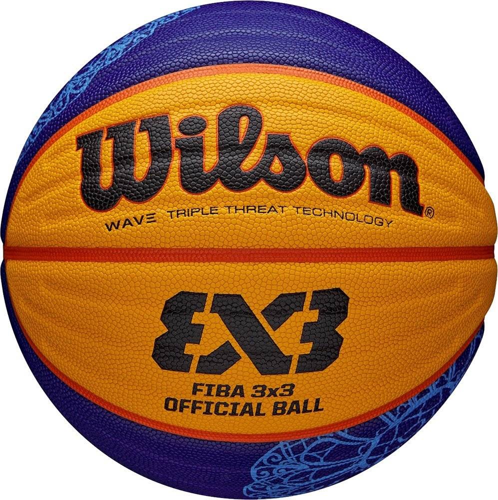 ΜΠΑΛΑ WILSON FIBA 3X3 GAME BALL PARIS 2024 ΜΠΛΕ/ΚΙΤΡΙΝΗ (6)