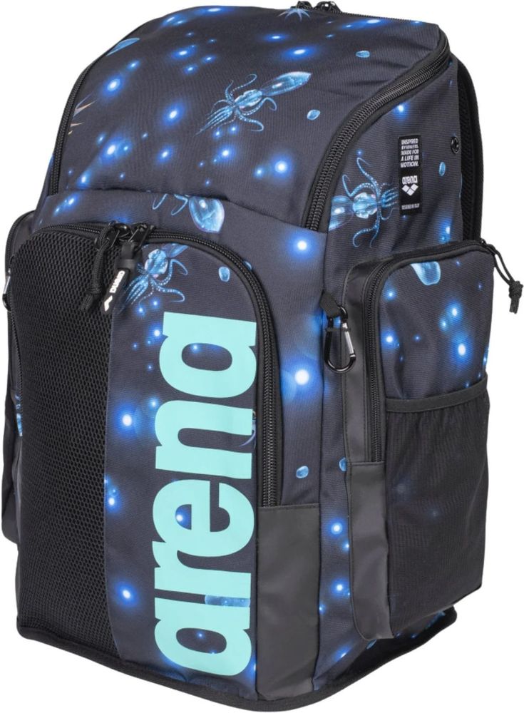 ARENA ΤΣΑΝΤΑ ΠΛΑΤΗΣ ARENA SPIKY III 45 BACKPACK ALLOVER ΜΑΥΡΟ/ΘΑΛΑΣΣΙ