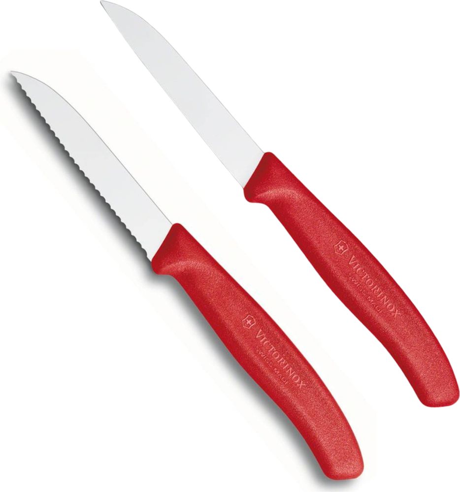 ΣΕΤ ΜΑΧΑΙΡΙΑ VICTORINOX ΚΟΥΖΙΝΑΣ ΟΔΟΝΤΩΤΟ ΚΟΚΚΙΝΟ (8CM) - ΛΑΧΑΝΙΚΩΝ ΜΥΤΕΡΟ ΚΟΚΚΙΝΟ (8CM)