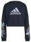  ADIDAS PERFORMANCE X FARM RIO PRINT LOOSE CROPPED FLEECE LOGO SWEATSHIRT   (S)