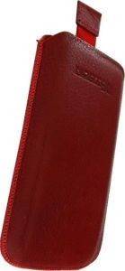 LEATHER POUCH ANILINE CASE RED  NOKIA 5800 XPRESSMUSIC