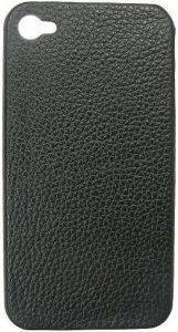 FACEPLATE APPLE IPHONE 4 LEATHER FEEL BLACK