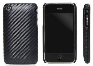 CABSTONE 42448 IBODY LEATHER HARD COVER FOR IPHONE 3G/3GS CARBON STYLE BLACK