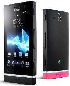 SONY XPERIA U BLACK + PINK EXTRA COVER
