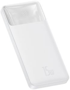 BASEUS BIPOW FAST CHARGE DIGITAL DISPLAY POWER BANK 10000MAH 15W WHITE BASEUS BIPOW FAST CHARGE DIGITAL DISPLAY POWER BANK 10000MAH 15W WHITE