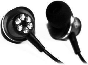 PURO IPHONE IPOD HANDSFREE BLACK WITH CRYSTAL DECORATION HFPR-IPHF4BLK