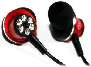 PURO IPHONE IPOD HANDSFREE RED WITH CRYSTAL DECORATION HFPR-IPHF4RED