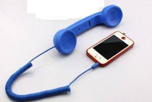 RETRO PHONE HANDSET FOR IPHONE/IPAD BLUE