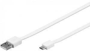 GOOBAY 63334 DATA CABLE FLAT MICRO USB TO USB2.0 M/M WHITE GOOBAY 63334 DATA CABLE FLAT MICRO USB TO USB2.0 M/M WHITE