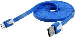 USB FLAT DATA CABLE MICRO USB BLUE BULK
