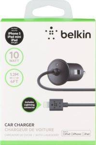 BELKIN F8J075BTBLK CAR CHARGER WITH LIGHTNING CONNECTOR 2.1A 1.2M FOR IPHONE 5 BLACK