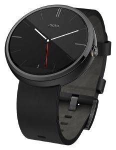 MOTOROLA MOTO 360 SMART WATCH FOR ANDROID DEVICES BLACK LEATHER