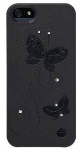   TREXTA APPLE IPHONE 5 CRYSTAL BUTTERFLY BLACK