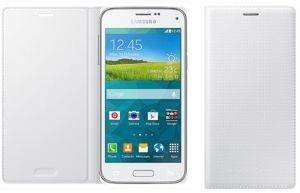 SAMSUNG FLIP CASE EF-FG800BH FOR GALAXY S5 MINI SHIMMERY WHITE
