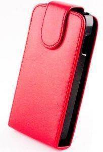 LEATHER CASE FOR SAMSUNG I9500 GALAXY S4 -RED OEM