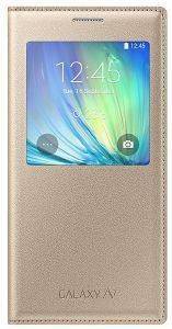 SAMSUNG FLIP CASE S-VIEW EF-CA700BF FOR GALAXY A7 GOLD