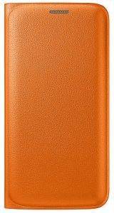 SAMSUNG LEATHER FLIP CASE EF-WG925PO FOR GALAXY S6 EDGE G925 ORANGE