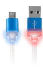 FOREVER MICRO USB CABLE BLUE LED METAL BOX