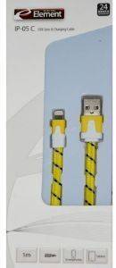 ELEMENT IP-05Y CHARGING CABLE FOR IPHONE 5/6 1M YELLOW