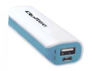 QOLTEC 51991 POWER BANK 2600MAH WHITE/BLUE QOLTEC 51991 POWER BANK 2600MAH WHITE/BLUE