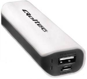 QOLTEC 51992 POWER BANK 2200MAH WHITE/BLACK