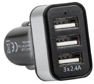 NATEC NUC-0748 EXTREME MEDIA CAR CHARGER 12V/24V - 3XUSB 5V/7.2A