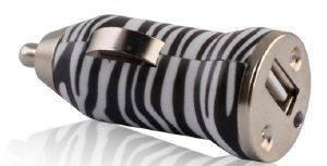 FOREVER ZEBRA CAR CHARGER WITH CABLE FOR FOR APPLE IPHONE 4/4S 1A