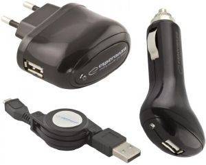 ESPERANZA EZ116 USB CAR & TRAVEL CHARGER MICRO USB 1000MA