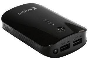 KONIG CS7800PB001 MOBILE POWER BANK 7800MAH 1X 5V-2.1A + 1X 5V-1A BLACK