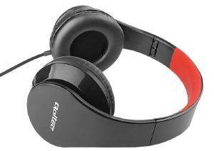 QOLTEC 50812 OVER-EAR HEADPHONES WITH MICROPHONE BLACK/RED