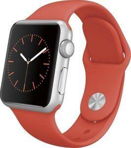 APPLE WATCH SPORT 38MM SILVER ALUMINUM CASE WITH ORANGE SPORT BAND