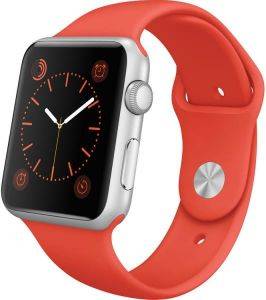 APPLE WATCH SPORT 42MM SILVER ALUMINUM CASE WITH ORANGE SPORT BAND