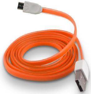 FOREVER MICRO USB CABLE ORANGE SILICONE FLAT BOX