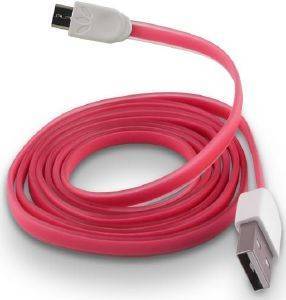 FOREVER MICRO USB CABLE 1M PINK SILICONE FLAT BOX